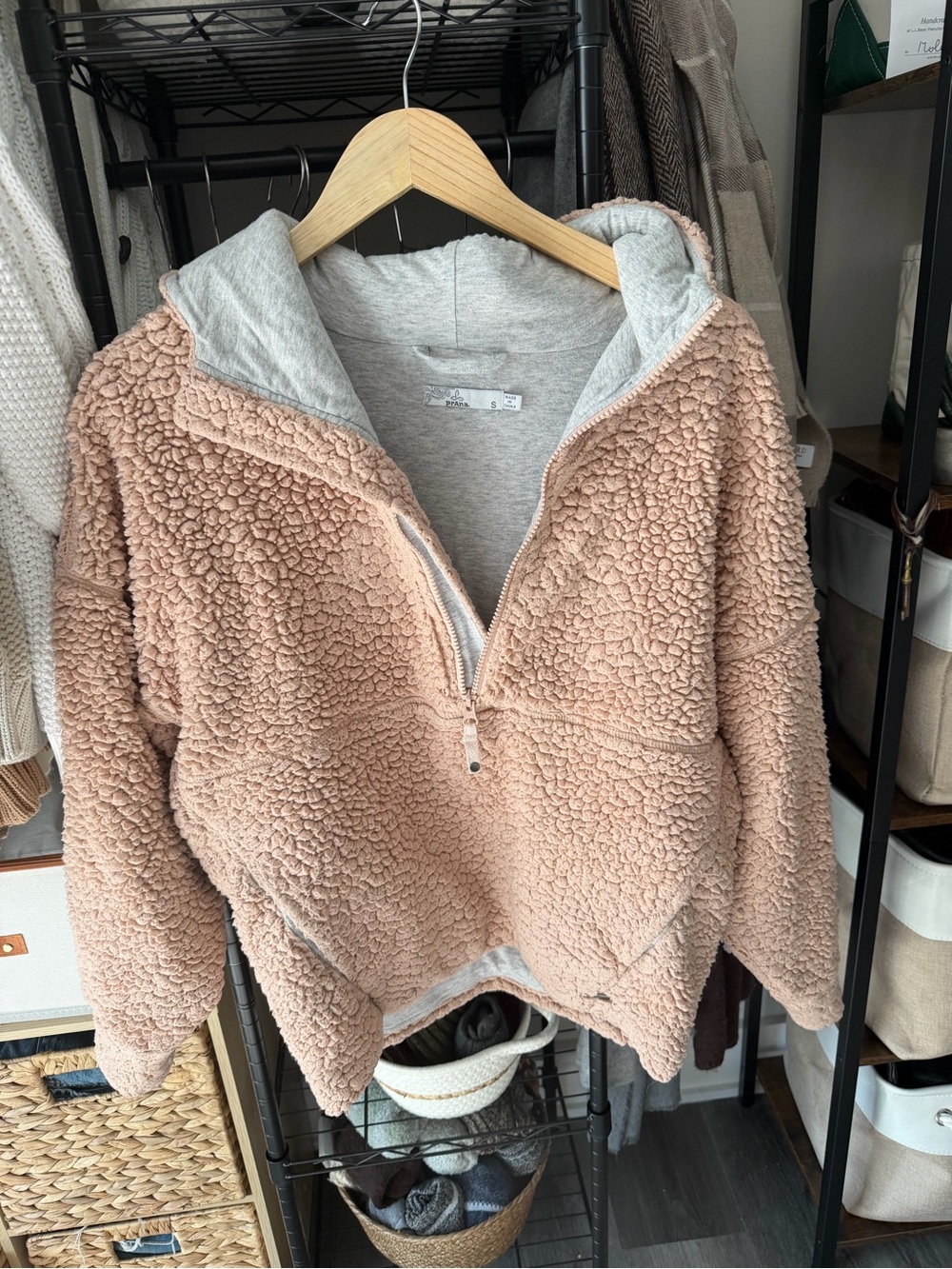 Prana Plush Sherpa Half-Zip Pullover - Blush Pink